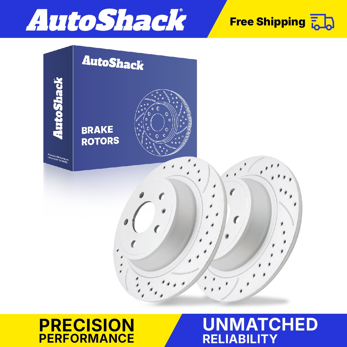 Rear Drilled Slotted Brake Rotors Pair for Ford, Fusion 2013-2020, FWD L4 2.0L