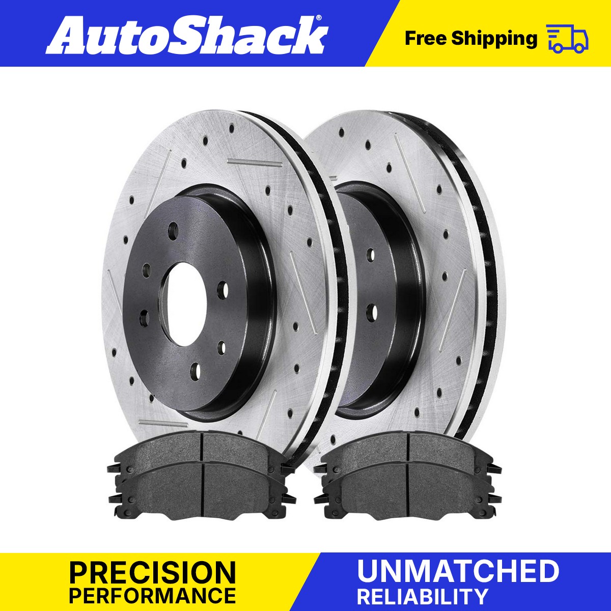 Front Drilled and Slotted Brake Rotors & Pads for 2008-2011 Ford Focus 2.0L